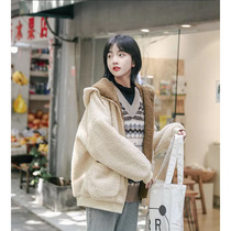 (Spot) loyal dog Small eight pear shaped homemade girl cute lamb hooded coat coat cotton coat 2021 Winter new products