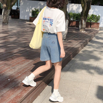 (Spot) loyal dog Small eight pear-shaped homemade-summer light-colored conventional versatile thin denim shorts student female