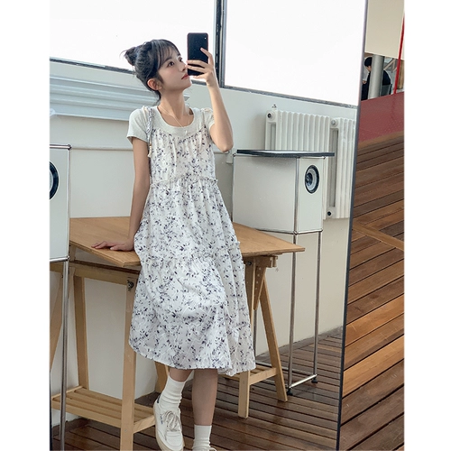 Майка, летнее ретро милое молодежное платье, подходит для подростков, в цветочек