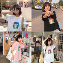 (Spot) loyal dog Small eight pear-shaped homemade-Three Bears-multi-color printing Joker short-sleeved shirt female