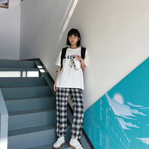 (Spot Y) Faithful Dog Small Octapear Shaped Homemade Y Ky Pudding Cute Glean Casual Long Pants 100 Hitch Spring