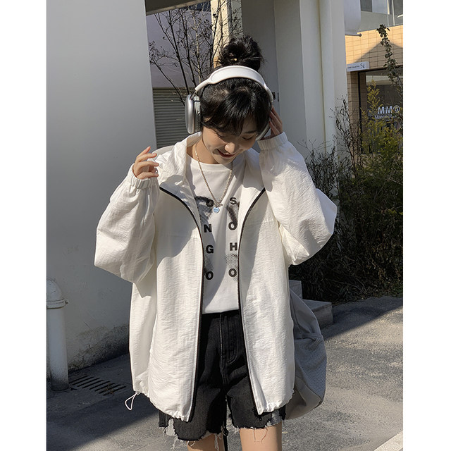 ເສື້ອກັນໜາວທີ່ຮັກແພງ Xiaoba pear-shaped homemade college style jacket for women spring textured cotton casual zipper hooded thin top