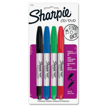 Sharpie CD DVD Twin Tip - Assorted 4 Pack 37030 Disc Markers