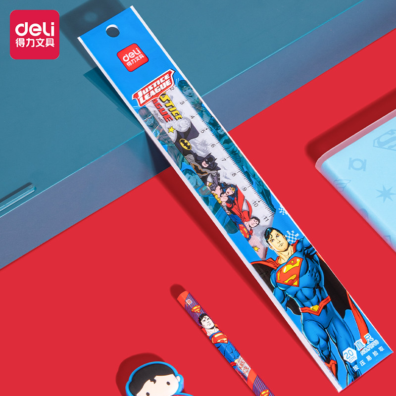 Powerful 79760 Justice League DC ruler with wavy line easy to pick up 20cm student long ruler scale