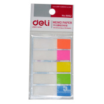 DELI 9062 Color Post-it Notes 5 Color Fluorescent Film Indicating Label Sticker