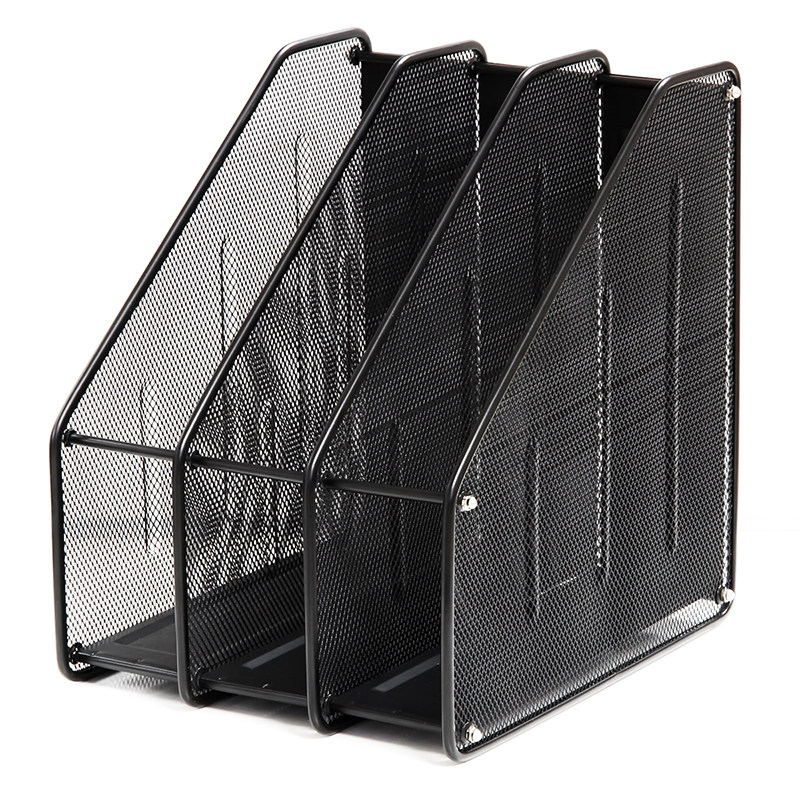 Deli 9197 triple quadruple magazine rack metal mesh file box file seat storage column detachable