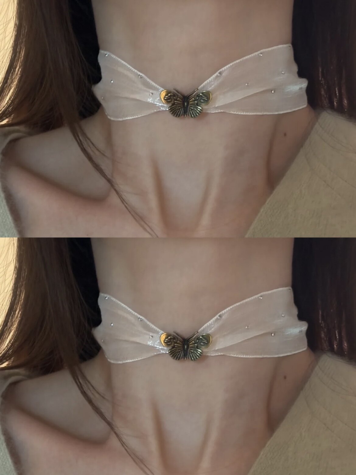2026 New French Style White Lace Butterfly Choker Necklace - Exquisite and Sophisticated, Super Fairy-like