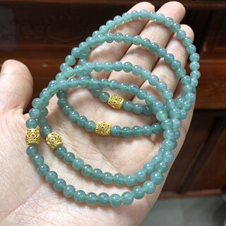 P185 Natural A-quality jade blue hand bracelet single circle original 5-6mm ice-clear jade jewelry gift for women mini