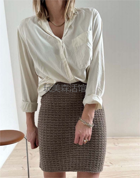 7907 Waffle Knit Women's Skirt Knitting Pattern Text and Diagram Tutorial