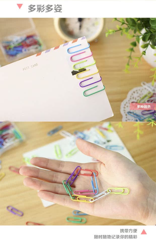 Vật tư văn phòng Kẹp giấy nhiều màu đầy màu sắc Trâm trâm Clip nhựa màu 28mm Khóa thông tin - Trâm cài huy hiệu đảng cài áo