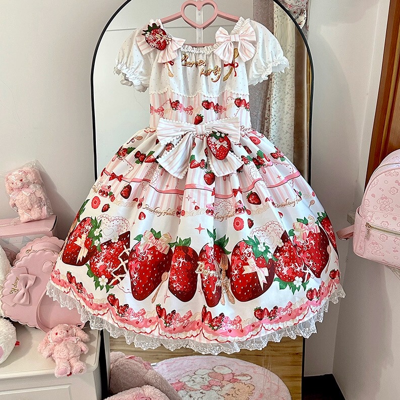 B-Grade Product in Stock, Limited Edition'Strawberry Waltz Collector's Edition' Op Original Design Lolita Dress
