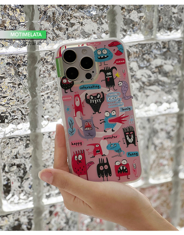 Motimelata Cartoon Monster New MagSafe Wireless Charging Compatible 15, 14, 13, 12 iPhone Case
