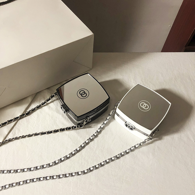 Chanel-Style Limited Edition Mirror Compact Case 2026 New Fashion Metal Chain Lipstick Storage Box Single Shoulder Crossbody Bag