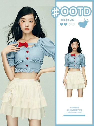 Раздельный купальник, милый японский комплект для школьников и студентов, короткий рукав, изысканный стиль, коллекция 2023