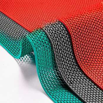 Pvc plastic waterproof swimming pool kitchen carpet bathroom hollow grid bathroom toilet non-slip floor mat
