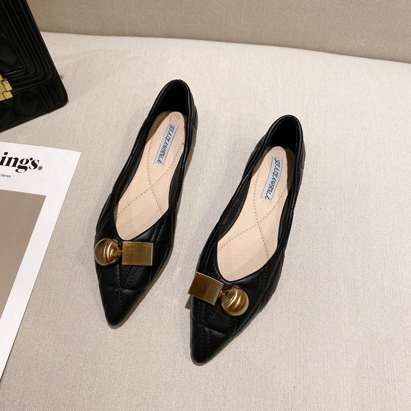 ck erwin small fragrant wind pointed bag shoes female one foot pedal light mouth bean-bean shoes flat bottom women shoes ladylike shoes