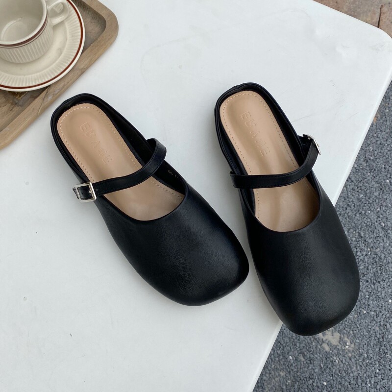 ck erwin retro ballet shoes a word of cingulum Mary Jane shoes ~ shallow mouth Baotou Half slippers
