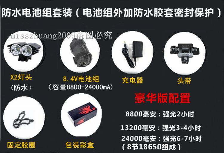 Lumière vélo KUGUANG - phare - Ref 2399805 Image 7