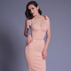 2024 summer new arrival European and American sexy suspender lace tube top waist slimming bandage dress banquet dress