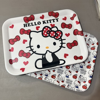 Cartoon household melamine snack tray tea set tray bread dessert french fries fried chicken tray desktop storage tray fruit tray