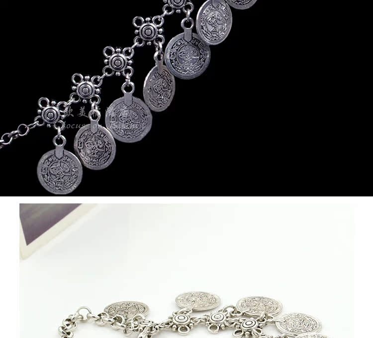 Retro Tiền Rượu Rượu Vòng chân Fringe Cá tính Châu Âu và Mỹ Dance Dance Giày bãi biển boho lắc chân nữ vàng đẹp