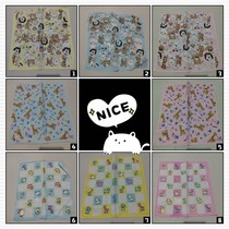 Nostalgic old stock 80-90s cotton flower handkerchief handkerchief small animal 26cm thin section