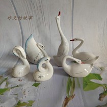 Nostalgic old inventory 80s-90s porcelain ornaments sheep swan trumpet