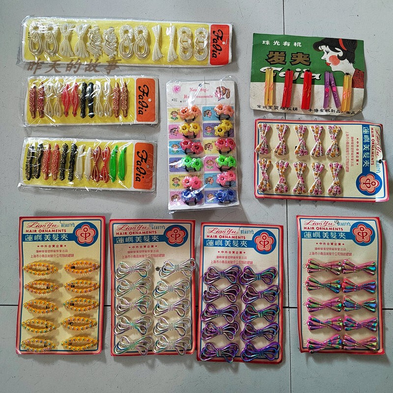 Nostalgic Old Stock 80S Children's Hair Accessories Plexiglass Hair Clips Colorful Plastic Hair Flowers