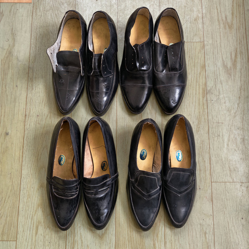 Nostalgic Old Stock 80S-90S Men's Leather Shoes High Heels