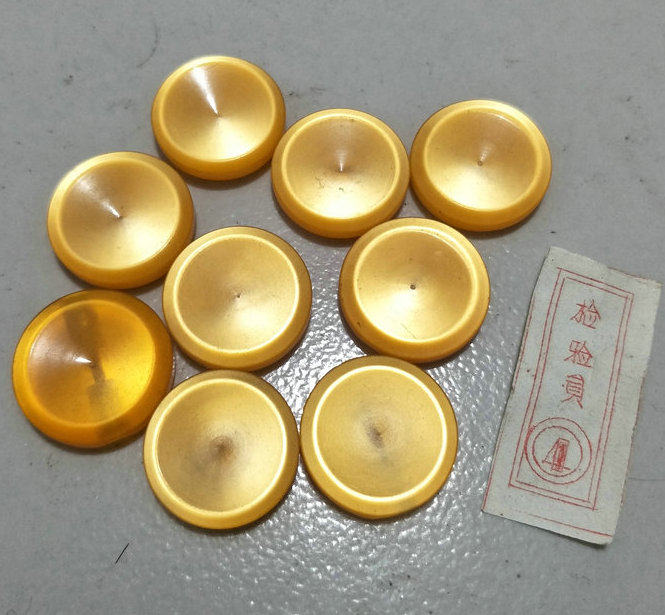 Nostalgia Old Stock 70s Pearl Organic Glass Button Yellow 20 5mm Prop Collection