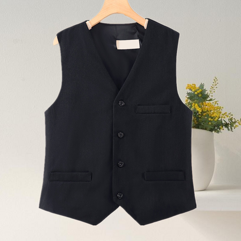 Spring and Autumn Women's Suit Vest, Professional Wear, Waistcoat, Black and Red Vest, Mother's Wear, Short Top, Plus Size