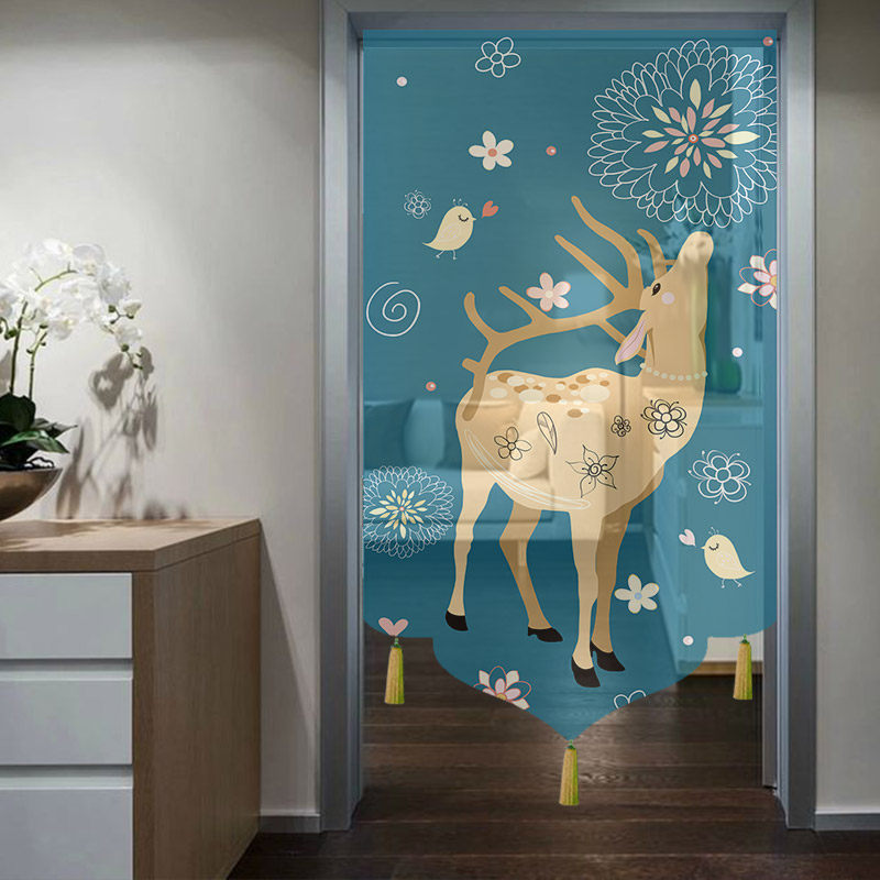 Pictorial Customised Children's House Cartoon Door Curtain Bedroom Mosquito-Proof Curtain fabric Decorative Curtain Cute Magic Stick free of punch