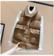 2018 mới áo vest nhung nữ mùa đông phiên bản Hàn Quốc của cổ áo dày cổ áo cotton áo khoác cotton vest nữ ngắn đoạn