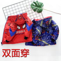 Childrens clothing boys cotton clothes 2020 new foreign style children Spider Man cotton clothes baby winter wear double-sided thick coat