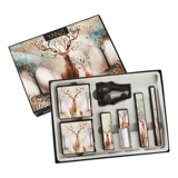 Косметический комплект, помада, рассыпчатая пудра, карандаш для глаз, карандаш для губ для школьников, база под макияж, подарочная коробка, полный комплект