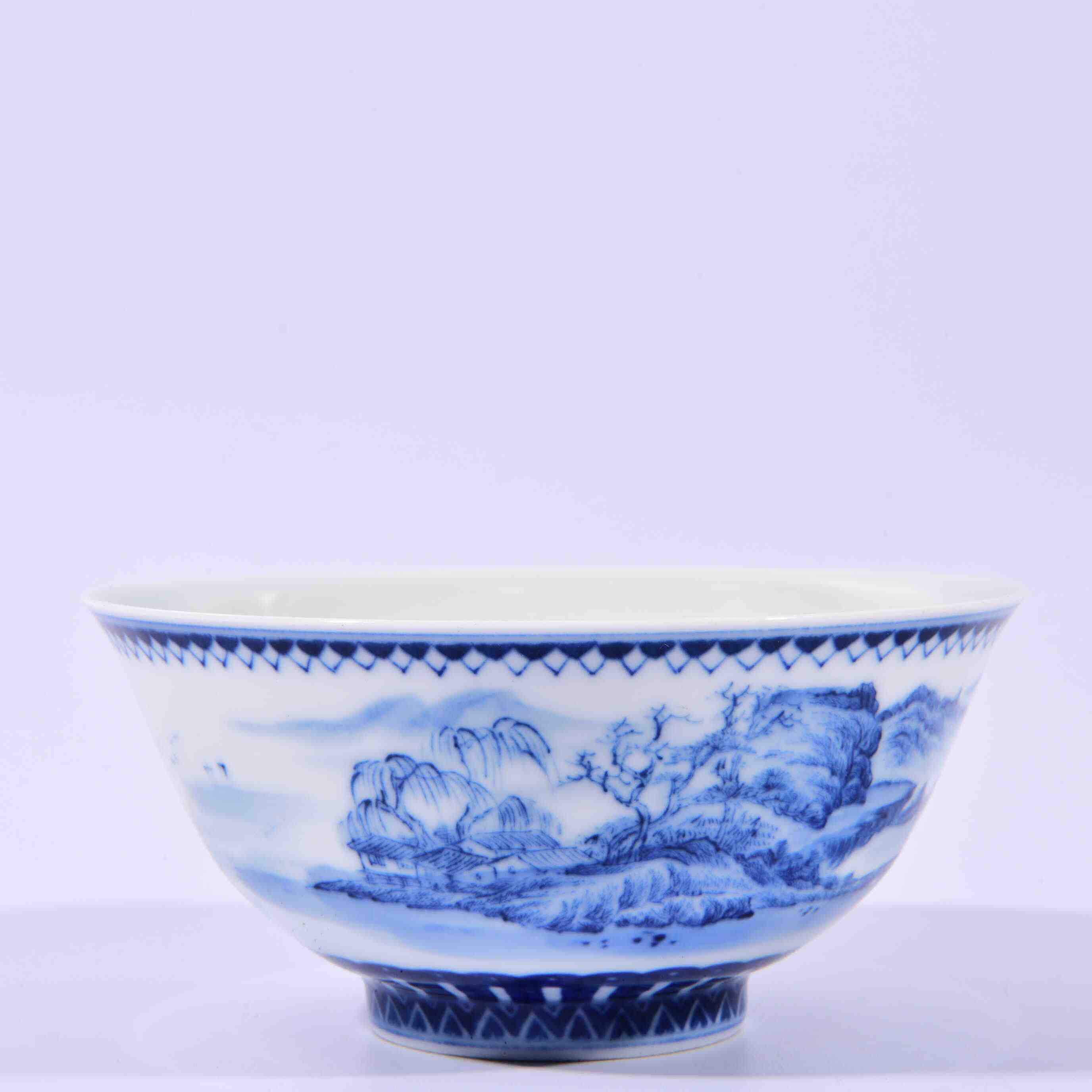 旧家蔵出『清 青花花口鉢 雍正年製款 染付 共箱』陶芸