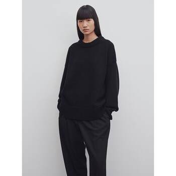 Tr Autumn/Winter Solid Color Kendall Jenner Style Thick Wool Crew Neck Sweater Simple Silhouette Classic Pullover Cashmere Sweater