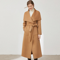 City of Ordos Great Turnover Lady Cashmere Coat 100% Cashmere Warm Inglén Lace Fashion Fur Coats