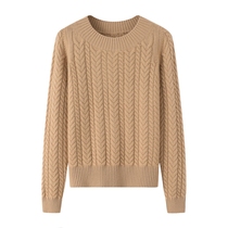 2021 Round Collar Thickened Cashmere Sweatshirt Lady Pure Mountain Cashmere Cardiff With Warm Pure Cashmere Cashmere Long Sleeve Sweater