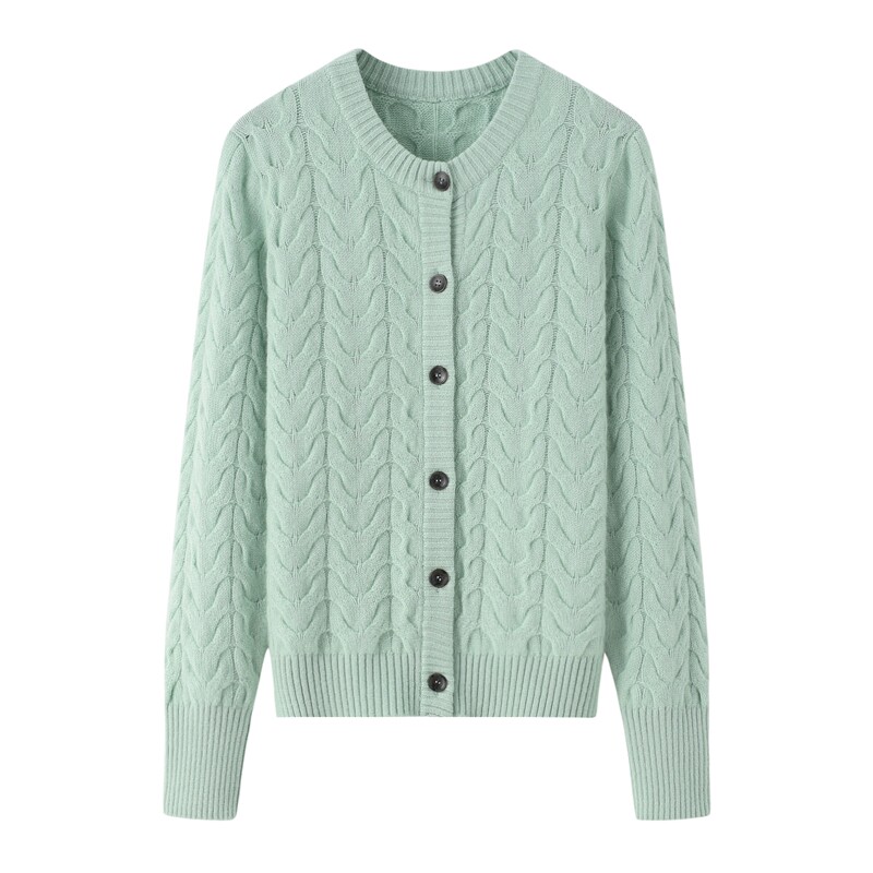 2021 Round Collar Thickened Cashmere Sweatshirt Lady Pure Kashmir Wool Cardiff With Warm Pure Cashmere Sweater Coat Jacket