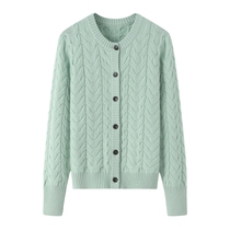 2021 Round Collar Thickened Cashmere Sweatshirt Lady Pure Mountain Cashmere Cardiff Warm And Pure Cashmere Sweater Coat Jacket