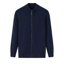 Semi-high collar air layer Double lift Thickened Cashmere Sweatshirt 100 Pure Mountain Cashmere Warm Middle-aged Sweater Jacket