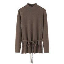 Autumn Winter New Ordos City Half High Collar Lady Cashmere Sweatshirt 100% Mountain Cashmere Warm Cover Head Slats Undercoat