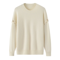 2021 Round Collar Cashmere Sweatshirt Lady Pure Mountain Cashmere Cardiovert Loose Warm Pure Color Long Sleeve Variable Cashmere Sweater