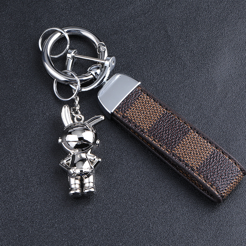 Space Rabbit Metal Astronaut Bunny Keychain Creative Space Children's Day Small Pendant Car Ornament High-End Feel