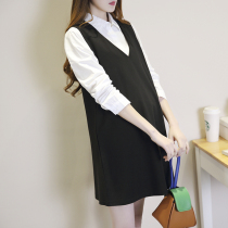 Pregnancy Woman Dress Spring Dress Korean Version Fashion style Casual Horse Chia Spring Autumn Professional Dress Pregnant Woman Braces Skirt Sleeveless Machia Blouse
