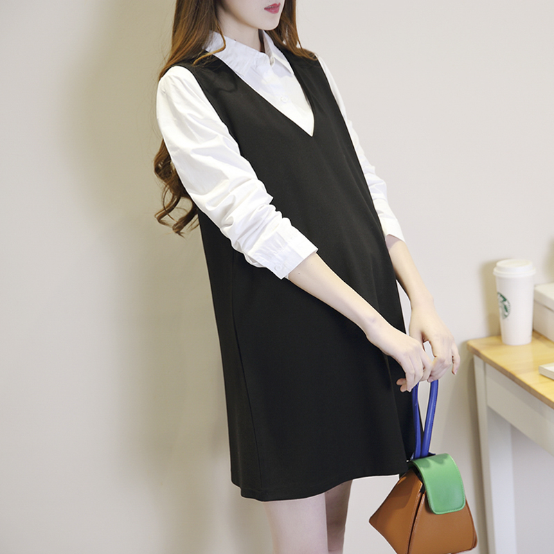 Maternity Spring Clothing Korean Style Fashionable Maternity Dress Vest Autumn and Winter Professional Wear Maternity Suspender Dress Vest Dress
