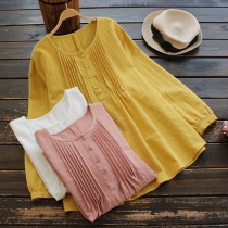 Tide New Pregnancy Woman Dress Spring Dress Round Collar Pregnant Woman Blouse Korean version Fashion money pregnant woman T-shirt full cotton big code slapped undercoat