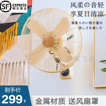 Retro hanging fan Wall hanging home restaurant remote control 16 inch metal large wind commercial shaking head electric fan