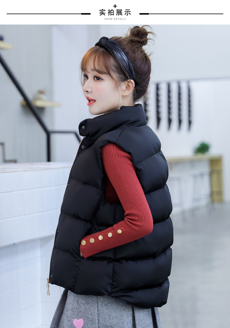 Vest nữ mùa đông ngắn cotton vest 2018 thu đông mới xuống áo vest cotton mỏng giảm béo áo khoác áo phao lông vũ nữ